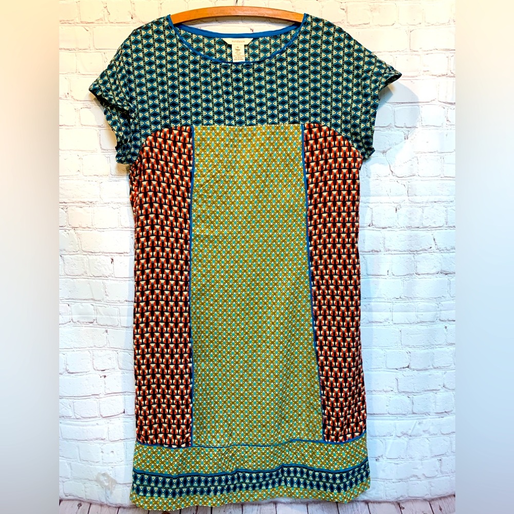 Sundance Silk Patchwork Geometrical Dress Size 10